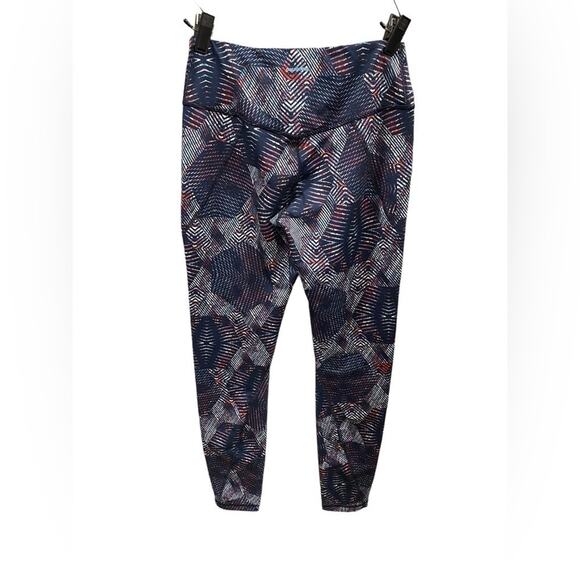 Patagonia Women’s Centered Leggings Sz S Navy Geo Print Yoga Pants 27” Inseam - Picture 3 of 11